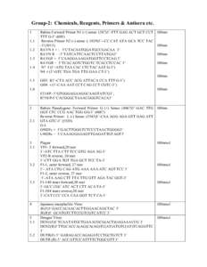 Group-2: Chemicals, Reagents, Primers & Antisera etc[removed].4