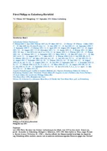 Fürst Philipp zu Eulenburg-Hertefeld *12. Februar 1847 Königsberg +17. September 1921 Schloss Liebenberg