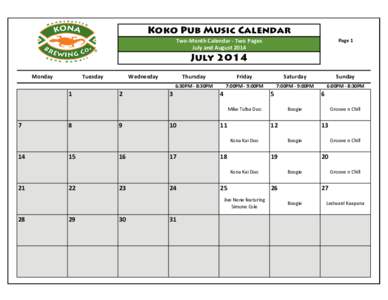 Koko Pub Live Music ---July--August 2014.xlsx