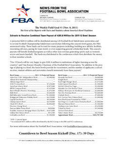 NEWS FROM THE FOOTBALL BOWL ASSOCIATION CONTACTS