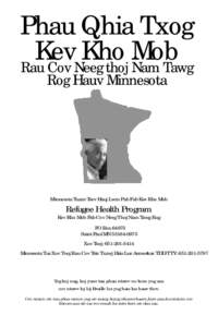 Phau Qhia Txog Kev Kho Mob Rau Cov Neeg thoj Nam Tawg Rog Hauv Minnesota