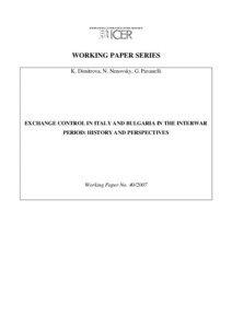 INTERNATIONAL CENTRE FOR ECONOMIC RESEARCH  WORKING PAPER SERIES