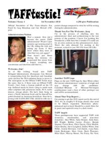 Volume 1 Issue 1  1st November 2013 Official Newsletter of The Trans-Atlantic Fan Fund by Jacq Monahan and Jim Mowatt (JMpire)