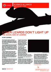 SCIENCE ALLIANCE NEWSLETTER LONER LIZARDS DON’T LIGHT UP  THE SOCIAL SIDE OF LIZARDS