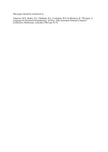 This paper should be referenced as: Atkinson, M.P., Bailey, P.J., Chisholm, K.J., Cockshott, W.P. & Morrison, R. “PS-algol: A Language for Persistent Programming”. In Proc. 10th Australian National Computer Conferenc