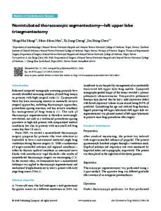 Thoracic surgery / Lung cancer / Surgical oncology / Thoracotomy / Segmental resection / Lobectomy / Video-assisted thoracoscopic surgery / Raja M. Flores / Medicine / Surgery / Surgical procedures