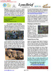 LynxBrief No. 3, April 2005 with map of Natura 2000 proposals in Spain