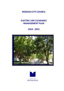 MONASH CITY COUNCIL  ELECTRIC LINE CLEARANCE MANAGEMENT PLAN[removed]