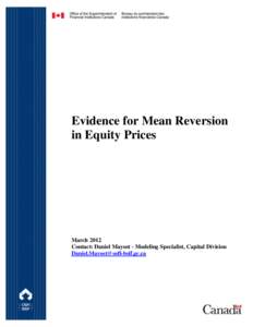 Evidence for Mean Reversion in Equity Prices