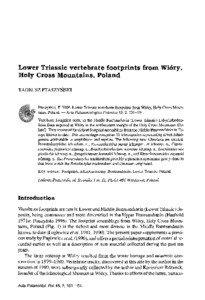 Lower Triassic vertebrate footprints from Wiory, Holy Cross Mountains, Poland TADEUSZ PTASZYI~~KI