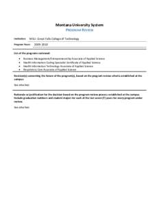 Middle States Association of Colleges and Schools / Montana State University College of Technology – Great Falls / University of Montana College of Technology / Health information management / Healthcare in the United States / North Central Association of Colleges and Schools