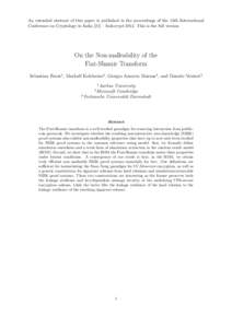 An extended abstract of this paper is published in the proceedings of the 13th International Conference on Cryptology in India [21] – IndocryptThis is the full version. On the Non-malleability of the Fiat-Shamir