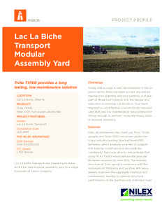 PROJECT PROFILE  ROADS Lac La Biche Transport