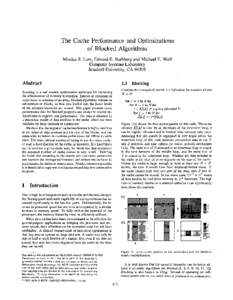 The Cache Performance of Blocked Monica S. Lam,