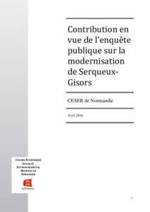 Contribution en vue de l’enquête publique sur la modernisation de SerqueuxGisors CESER de Normandie