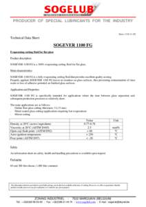 PRODUCER OF SPECIAL LUBRICANTS FOR THE INDUSTRY  S/rev[removed]Technical Data Sheet