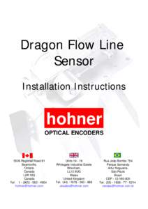 Dragon Flow Line Sensor Installation Instructions hohner OPTICAL ENCODERS