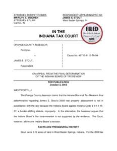 Real property law / Tax assessment / Citation signal / Indiana / Legal burden of proof / Law / Property taxes / Property tax in the United States