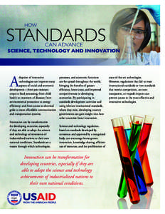 HOW  STANDARDS CAN ADVANCE  SCIENCE, TECHNOLOGY AND INNOVATION