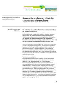 Mediencommuniqué des Vereins «Ja zur Landschaftsinitiative» Basel, 7. September[removed]Zeichen