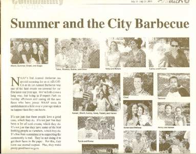 July 10 - July 25,2003  Summer and the City Barbecue Abeer, Summer, Enam, and Angie Taher, Thomas, Samar, and Omar