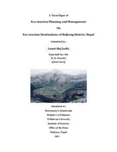 A Term Paper of  Eco-tourism Planning and Management