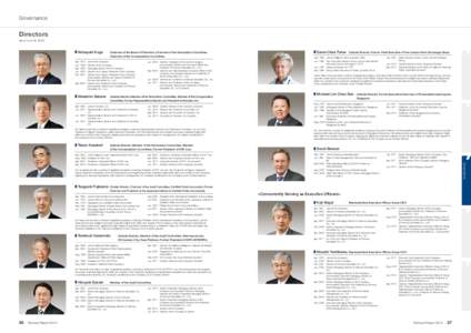 Governance  Directors (As of June 25, [removed]Nobuyuki Koga	Chairman of the Board of Directors, Chairman of the Nomination Committee,
