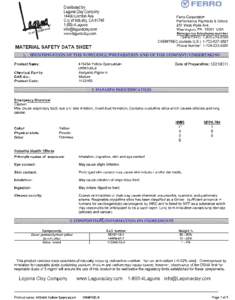 Ferro Stain 41545A Material Safety Data Sheet