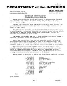 /220 r-EPARTMENT 01 the INTERIOR news release BUREAU OF INDIAN AFFAIRS For Release March 28, 1969