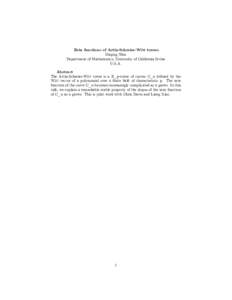 Zeta functions of Artin-Schreier-Witt towers Daqing Wan Department of Mathematics, University of California Irvine U.S.A. Abstract The Artin-Schreier-Witt tower is a Z_p-tower of curves C_n de…ned by the