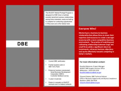 DBE Mentor Protege Program brochure