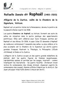 L’iconographie de la Justice : allégories et symboles _____________________________________________________________________  Rafaello Sanzio dit  Raphaël