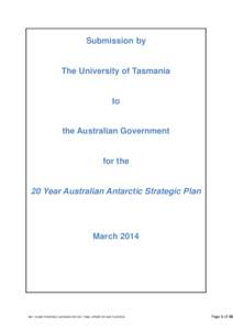 Submission by  The University of Tasmania to
