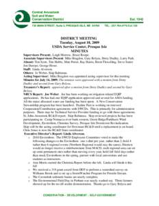 Central Aroostook Soil and Water Conservation District 735 MAIN STREET, Suite 3, PRESQUE ISLE, ME[removed]Est. 1942