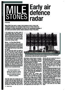 milestones  Early air defence STONES radar