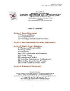 VQA-Eval Survey[removed]FDOT - Traffic Engineering Research Lab (TERL) State of Florida  Department of Transportation