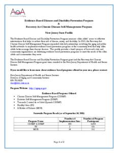 Evidence-Based Program New Jersey State Profile