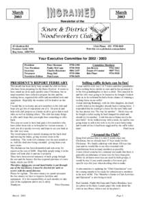 March 2003 March 2003 Newsletter of the