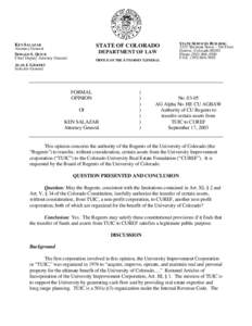 United States / Higher education governing board / Regents Examinations / University of Colorado / New York state public-benefit corporations / Oklahoma State System of Higher Education / Association of Public and Land-Grant Universities / Constitution of the State of Colorado / Government of Colorado