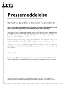 Microsoft Word - Pressmeddelande Nordisk rapport 2012 H1 Danmark _2_.doc