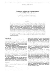 Generated using the official AMS LATEX template—two-column layout. FOR AUTHOR USE ONLY, NOT FOR SUBMISSION! JOURNAL OF CLIMATE The influence of spatial and seasonal variations on the stability of the sea ice cover T IL