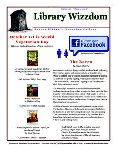 October[removed]Volume 9, Issue 2 Library Wizzdom R e e v e s