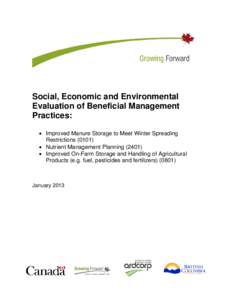 Socio-Economic Assessment of BMPs