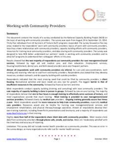 Microsoft Word - Community Providers Survey Results with Exec Summary