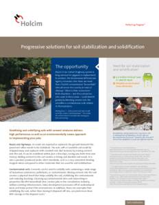 Progressive solutions for soil stabilization and solidification  The opportunity Need for soil stabilization and solidification4