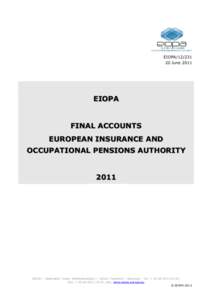 EIOPA[removed]June 2011 EIOPA  FINAL ACCOUNTS