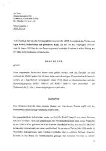 Leopold Museum-Privatstiftung: Beschluss Egon Schiele, Selbstbildnis mit gesenktem Kopf
