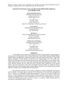 Felger, R.S., S. Rutman, J. Malusa, and T.R. Van Devender[removed]Ajo Peak to Tinajas Altas: Flora of southwestern Arizona: An introduction. Phytoneuron[removed]: 1–40. Published 28 January[removed]ISSN 2153 733X