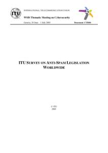 ITU SURVEY ON ANTI-SPAM LAWS WORLDWIDE