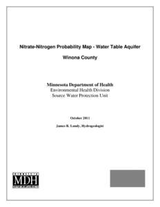 Nitrate-Nitrogen Probabilty Map - Water Table Aquifer - Winona County